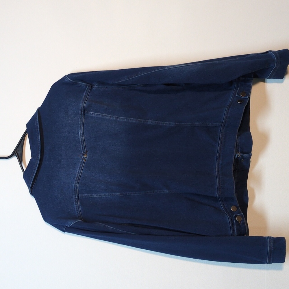 Liverpool Stretch Denim Dark Wash Jean Jacket, Size XXL - Picture 8 of 12